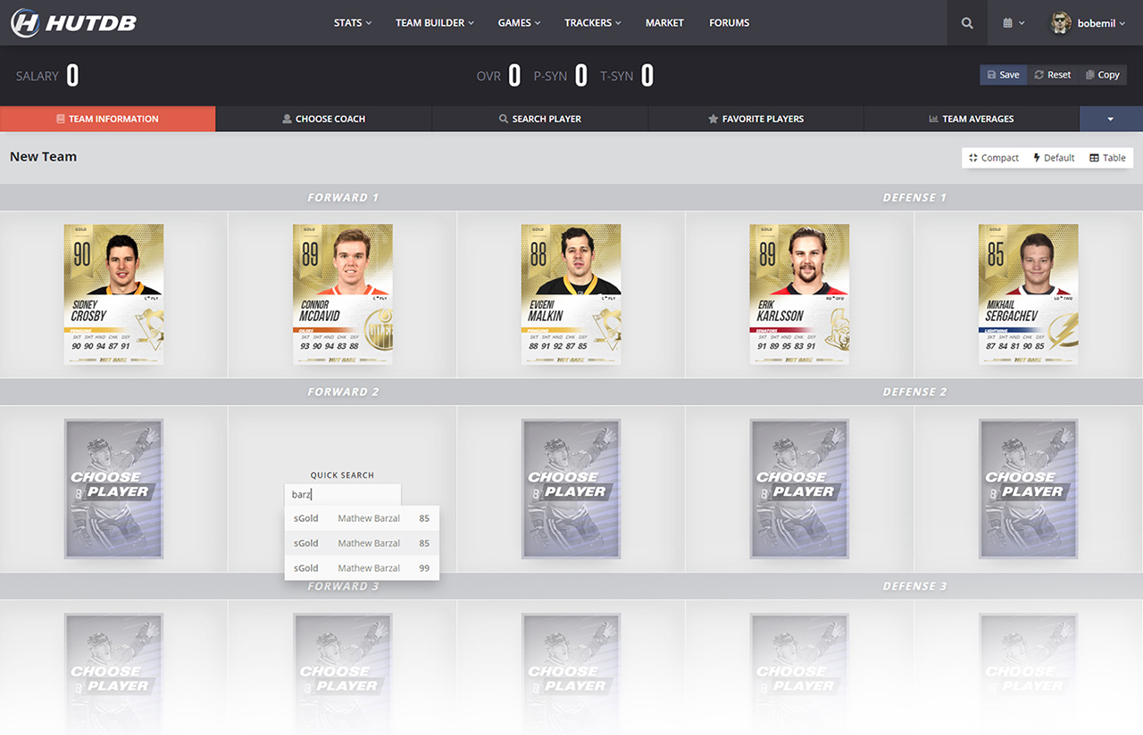 HUTDB - Tool & Database for NHL
